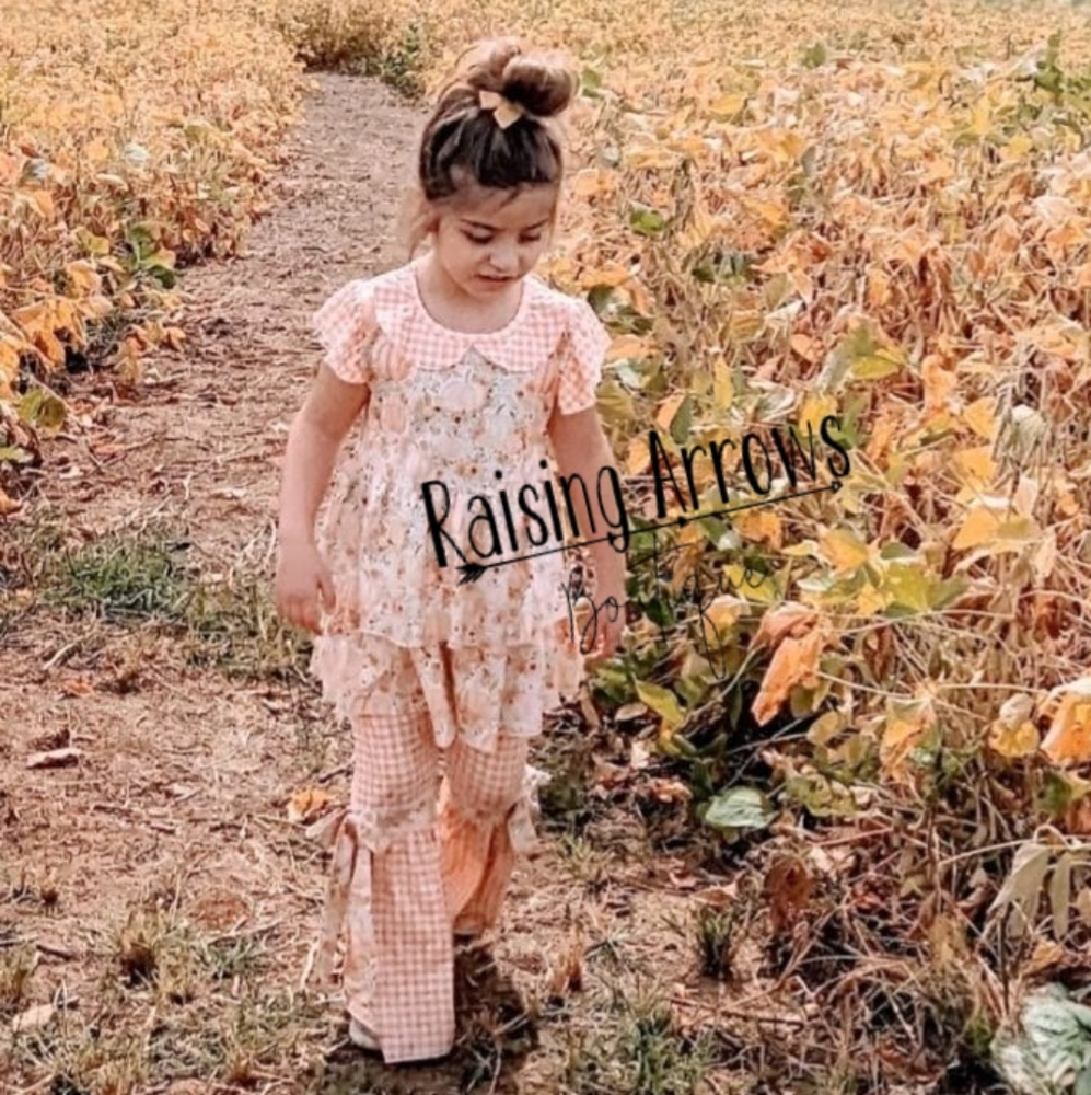 Floral and Gingham Toddler Outfit